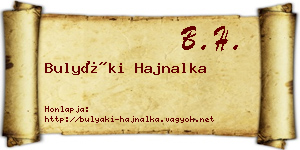 Bulyáki Hajnalka névjegykártya