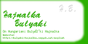 hajnalka bulyaki business card